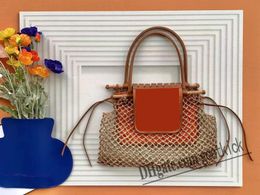 Designer Aligre Totes Weave Fashion Summer Beach Sac de vacances Femmes Braid Sacs à provisions Sac à bandoulière Fourre-tout simple face Véritable sac à main