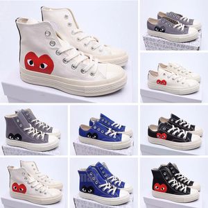 Diseñador All Starss Zapato CDG Canvas Play Love with Hearts 1970s Big Eyes Beige Negro Clásico Zapatillas de deporte casuales 35-44