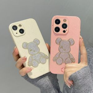 Designer alfabet gedrukte beren telefoonhoes iPhone 15 Pro Max 14 13 12 Mini 11 XS XR X 8 7 Plus 15Plus Cartoon Design Achteromslag Chinese telefoonhoes