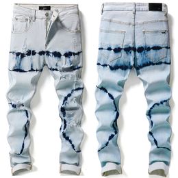 Designer American Blue Am Tie Dry High Street déchiré en détresse de mode à la mode jeans de jean pantalon
