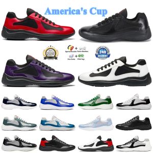 Designer Americas Cup Mens Chaussures de course Low Top Sneakers Chaussures Chaussures Hommes Rubber Sole Tissu Patent Cuir en gros Traineur Discount Hommes Femmes Sports Sneakers 38-46 Z 5.11
