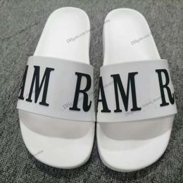 Designer amiiir Slides Heren Slippers Tas bloei bloemen afdrukken leer Web Zwarte schoenen Mode luxe zomersandalen strandglijbaan