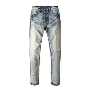 Designer AmirssBlue Hole Jeans Hommes et Femmes Automne et Hiver High Street