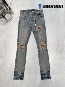 designer amirssNew Blue Side Bone Fashion Jeans pour hommes