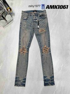 Designer amirssnew Blue Side Bone Fashion Mens Jeans