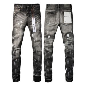 designer amirssStyle AM Rookgrijs Versleten Gat Geborstelde Wax Wash Jeans Herfst/Winter High Street Fashion Brand voor mannen en vrouwen