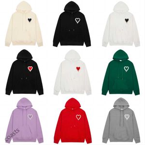 Diseñador Amis Pariss Sudadera con capucha Hombres y mujeres Bordado Clásico Amor Grande Un combo Jersey Cuello redondo Color sólido Suéter de manga larga Amantes Sudaderas con capucha Casual Top CC