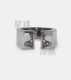 Diseñador An Ring Empress Ring Saturn 925 Silver Black Gold Men Women6962431