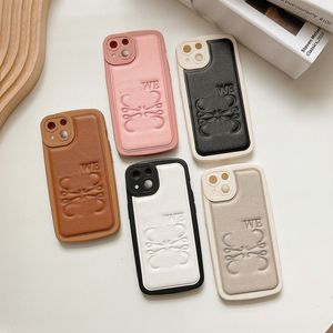 Étui de téléphone en cuir Anagram Designer pour iPhone 14 13 12 11 Pro Max 14plus 14proamx Étui de téléphone rose avec sac porte-carte Accessoires de téléphone noir pour hommes