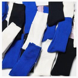 Calcetines de diseñador y algodón para hombres y mujeres, calcetines de tubo de doble aguja, ropa de calle bordada, medias deportivas
