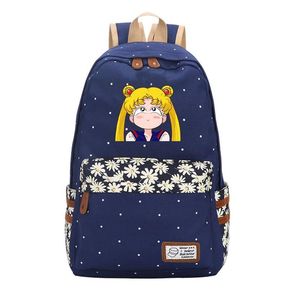 Designer-Anime Sailor Moon Wave Point Vrouwen Leuke Rugzak Canvas Rugzak Kawaii Schooltassen Mochila Feminina Cartoon Bagpa323C