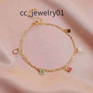 Designer Anklets houdt van paar sieraden klaver gouden ketens staal parelmoer kleurrijke dikke ketting voor moederdag chrismas feestvakeringsgeschenk