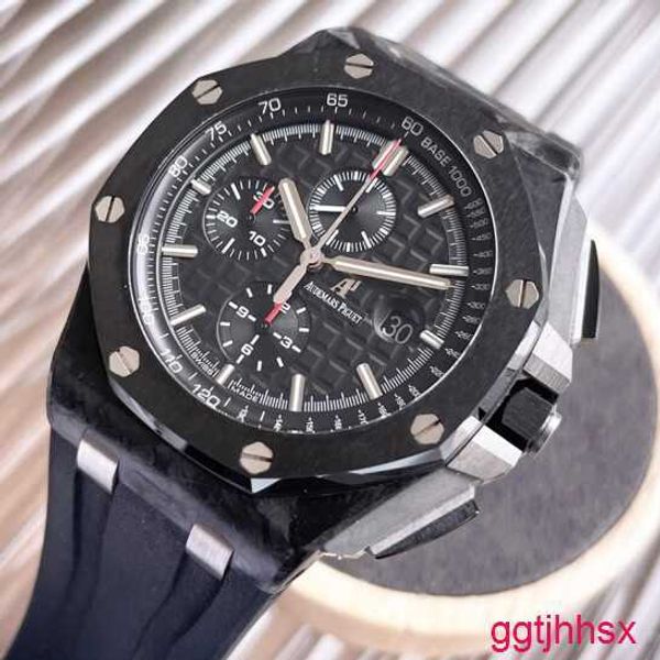 Diseñador AP MUBLITACIÓN Reloj Royal Oak Offshore 26400au Precisión mecánica Automática Fecha de acero de segunda mano 42 mm Placa de panda negra