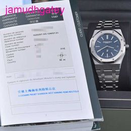 Designer AP Wrist Watch Mens Royal Oak Series 15202st Blue Plate de 39 mm de diamètre acier acier automatique montre la montre de luxe
