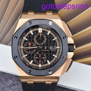 Designer AP Wrist Watch Mens Watch Royal Oak Series Automatic mécanical Watch with Date Affichage Timing Flyback / Backward Jump 44mm 26401ro.O.A002CA.02