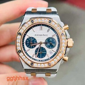 Designer AP Wrist Watch Royal Oak Offshore Series 26234SR Même Diamond White Pan Blue Eyes Busineux Fashion Fashion Leisure Business Sports Watch