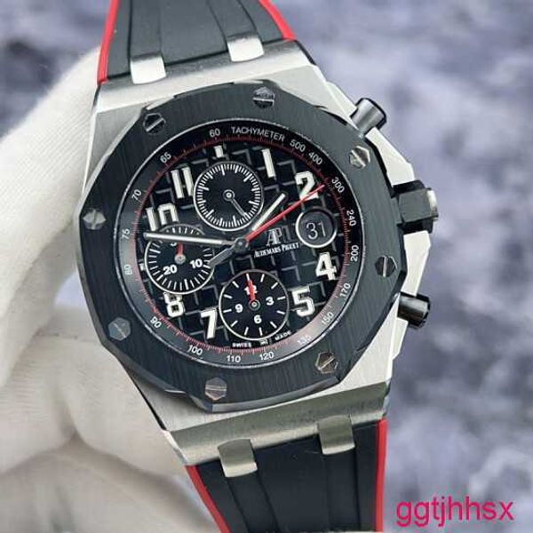 Diseñador AP WRIST RELAJ ROYAL OAK OFFSHORE Series 26470SO Vampiro Anillo de cerámica Precisión de acero CRONOGROLO MAQUINARIA AUTOMÁTICA AUTOMÁTICO 42 mm