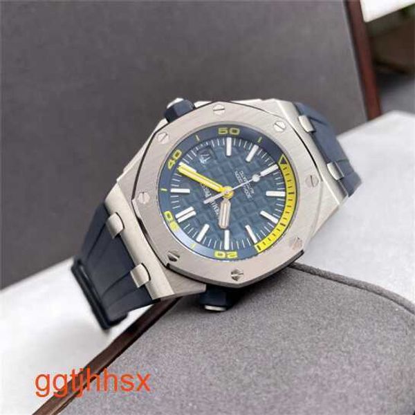 Diseñador AP WRIST RELAJ ROYAL OAK OFFSHORE Series Mens 15710ST.OO.A027CA.01 Mecánico automático 42 mm Dial Night Glow Reloj Certificado Certificado