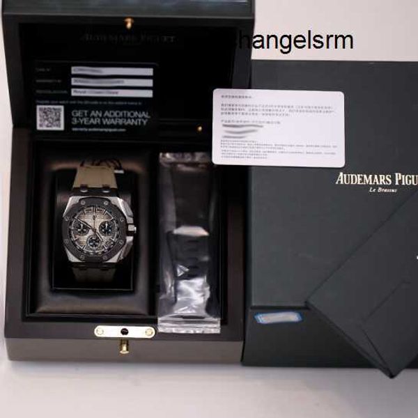 Diseñador AP Reloj de pulsera Royal Oak 26420SO Cronógrafo Elefante Gris Reloj para hombre Anillo de cerámica de acero Maquinaria automática Relojes de lujo suizos Diámetro completo 43 mm