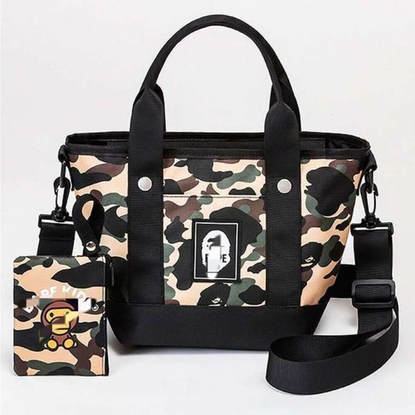 Bolso de diseñador Ape Bapessta Shark Revista japonesa Paquete de apéndice Comfort Ape Camo Bolso de mano Cartera Conjunto de dos piezas Bolso de mujer de estilo lindo japonés y coreano