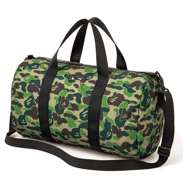 Sac de créateur Ape Bapestar Magazine japonais Camouflage vert voyage en plein air Anti marin épaule portant un sac à main cylindrique