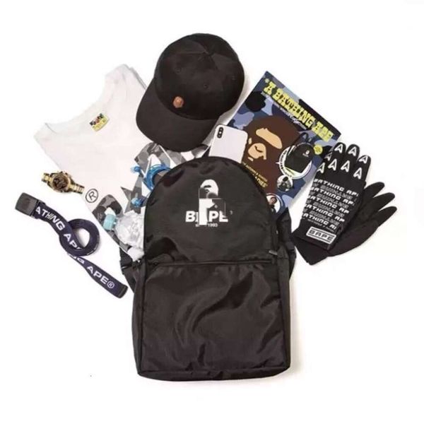 Designer Ape Bag Magazine japonais Annexe Pack Ape Man Noir Sac à dos minimaliste pour adolescents Sac à dos unisexe pour hommes et femmes Shark 2024