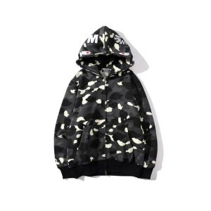 Designer Ape Hoodie Shark Hoodies Zipper Sweatshirts Fashion Full Zip Crazy Face Jacket Vestes chaudes Big Abc Felpa Camo Sudadera Hooded Coat 3xl GPKK 10 VLT8