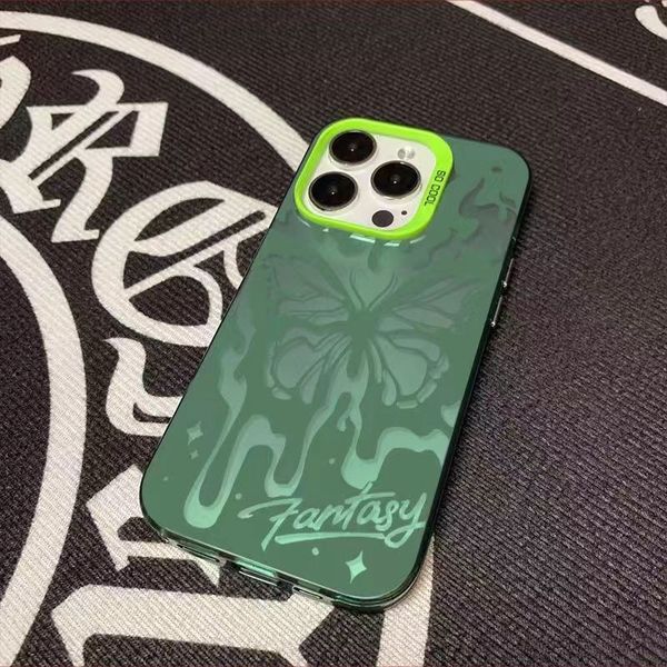 Diseñador Apple Phase Case Diseñador para iPhone 15 Pro Max Cajones más Lindo 11 12 13 14 Cubierta de moda Shell Butterfly Beautiful Green Grawl Shell envío gratis