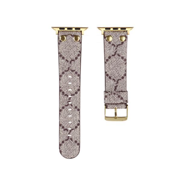 Designer Apple Watch Band 38 40 41 42 44 45 49 mm Wristban de godet en cuir floral pour Iwatch 8 7 6 5 4 4 SE