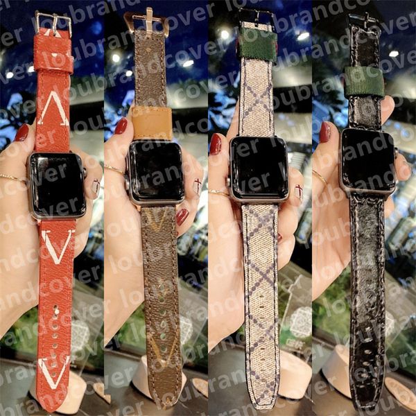 Diseñador Apple Watch Band Correa de reloj para apple watch series 8 3 4 5 6 7 Oro 38MM 42MM 44mm 49mm Bandas de iwatch Cuero genuino Monograma original Brazalete ap Correas de reloj