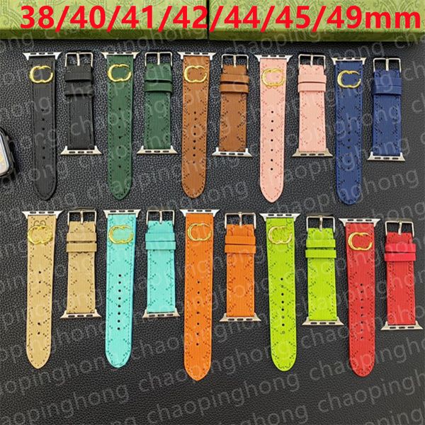 Design Apple Watch Bands 49 mm STACTS SMART pour la série Apple Watch 9 8 3 4 5 6 7 STRAPE DE MONTRER 38MM 42MM 44MM 45MM IWATCH BANDES CUIR 3D BRANDEMBR