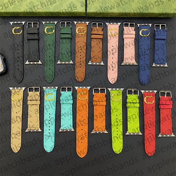 Diseñador Apple Watch Bands Mujeres iwatch Bandas para Apple Watch Ultra Series 8 3 4 5 6 7 45 mm 38 mm 42 mm 44 mm 49 mm Correa de reloj en relieve de cuero de lujo Brazalete Correas inteligentes