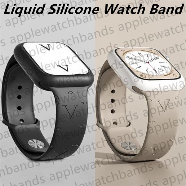 Designer Apple Watch Strap iwatch Bandes pour Apple Watch Band Ultra Series 8 3 4 5 6 7 38mm 42mm 44mm 49mm Sports de luxe Silicone liquide AP Bracelets de montre Brassard Smart Straps