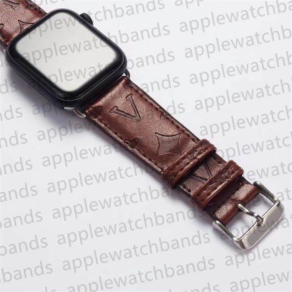 Diseñador Apple Watch Correa iwatch Bandas para apple watch ultra series 8 3 4 5 6 7 38 mm 42 mm 44 mm 49 mm C Doble cuero de lujo Relieve ap Reloj Banda Brazalete Correas inteligentes