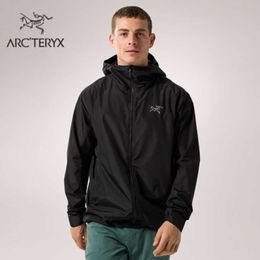 Arcterys Vestes Alpha Sv Mountaineering Veste Hardshell respirante Manteaux pour hommes Arc 'teryx Solano Hoody Veste softshell coupe-vent pour hommes Noir/noir l