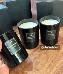 Ontwerper aromatherapie kaarsen zwart 3 aroma's pure natuurlijke planten etherische olie rookloze aromatherapie handgeschenk Franse aromatherapie kaars met doos