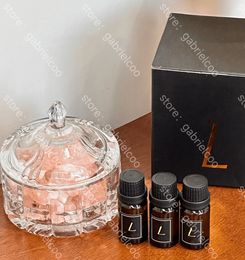 Concepteur aromathérapie rose diffuseur pierre pure pure plante naturelle huile essentielle transparente pierre parfumée cadeau à la main décoration de maison aromathérapie avec boîte