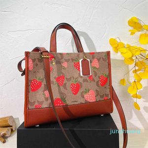 Diseñador - Llegada Bolso de mano con estampado de fresa Diseñadores de moda Bolso Totes Carta Gran capacidad Bolsos de compras Mujeres Hombro de moda