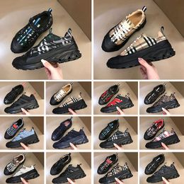 Designer Arthur Casual Chaussures Striped Vintage Sneakers Femmes Hommes Chaussure De Luxe Mode Baskets Plate-Forme En Daim En Cuir Sneaker Plaid Avec Boîte