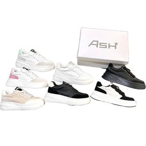 Designer Ash Womens Platform Shoe Mens Cuir Blanc Chaussure Couple Voyage Sneaker Cuirs Doublure Semelle en caoutchouc Ressort léger et semelle croissante avec boîte taille 35-45