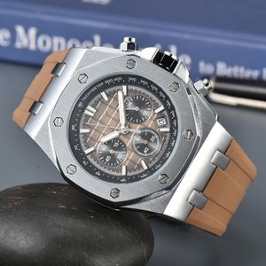 Designer Audemar Pigeut Oak Watch Mend Mouvement mécanique automatique STRAP REDLEMENT 42 mm Glow-in-The Dark Luxury Menti-Fonction Watch 613