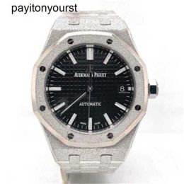 Designer Audemar Pigue Watch Royal Oak APF Factory Frosted Automatic 18K Platinum 15454BC GG.1259BC.03