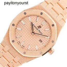 Designer Audemar Pigue Watch Royal Oak APF Factory Mattierert Gold 67653or.g.1263or.02 Quarz K18PG Damen