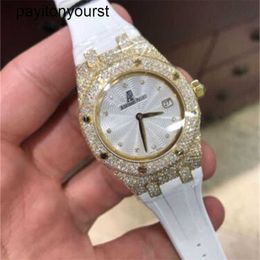 Designer Audemar Pigue Watch Royal Oak APF Factory Ladies Quartz Gold Diamonds 67605ba ZZ D080SU.01