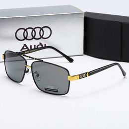 Designer Audi cool lunettes de soleil de luxe Quatre cercles polarisés pour les hommes carrés haute définition conduisant de nouvelles lunettes en métal 550