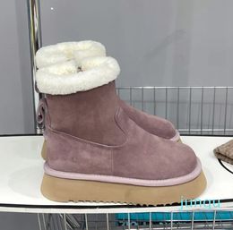 Designer Australia Ug Boot Pink Woman Snow Boot Platform SheepSkin Fur Fluffy Boots Boots Botf Wool Worm Nouveau style