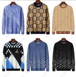Diseñador otoño lujo para hombre suéter jersey slim fit punto casual sudadera geometría letra patchwork paris jacquard rayas lana lana jersey 3XL XXXL