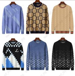 Designer Automne Luxe Mens Pull Pull Slim Fit Tricot Casual Sweat Géométrie Lettre Patchwork Paris Jacquard Rayé Laine Laine Jumper 3XL XXXL