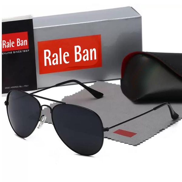 Diseñador aviador 3025r Gafas de sol para hombres Rale Ban gafas Mujer Protección UV400 Sombras Lente de vidrio real Marco de metal dorado Conducción 224t