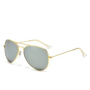 Lunettes de soleil aviateur design pour hommes rayons interdictions lunettes femme protection UV400 nuances verre véritable lentille en métal doré conduite pêche sunnies avec boîte r3026 b3025